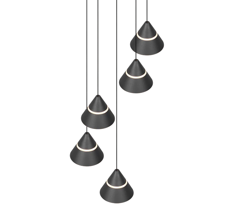 Lámpara de techo colgante Trio Romeo LED negro mate 200cm 3
