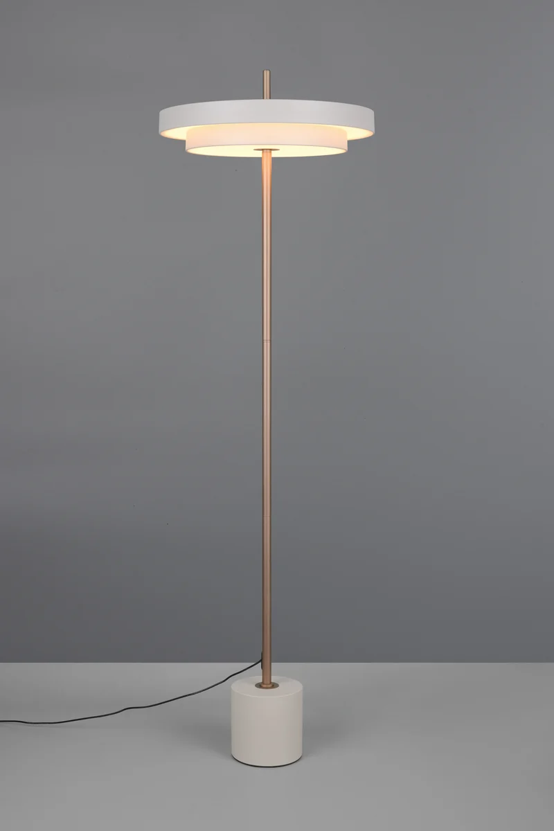 Lámpara de pie Trio Keaton LED gris cálido 138cm 4