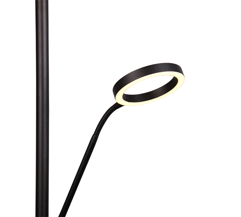 Lámpara de pie Trio Willis LED negro mate 180cm 4