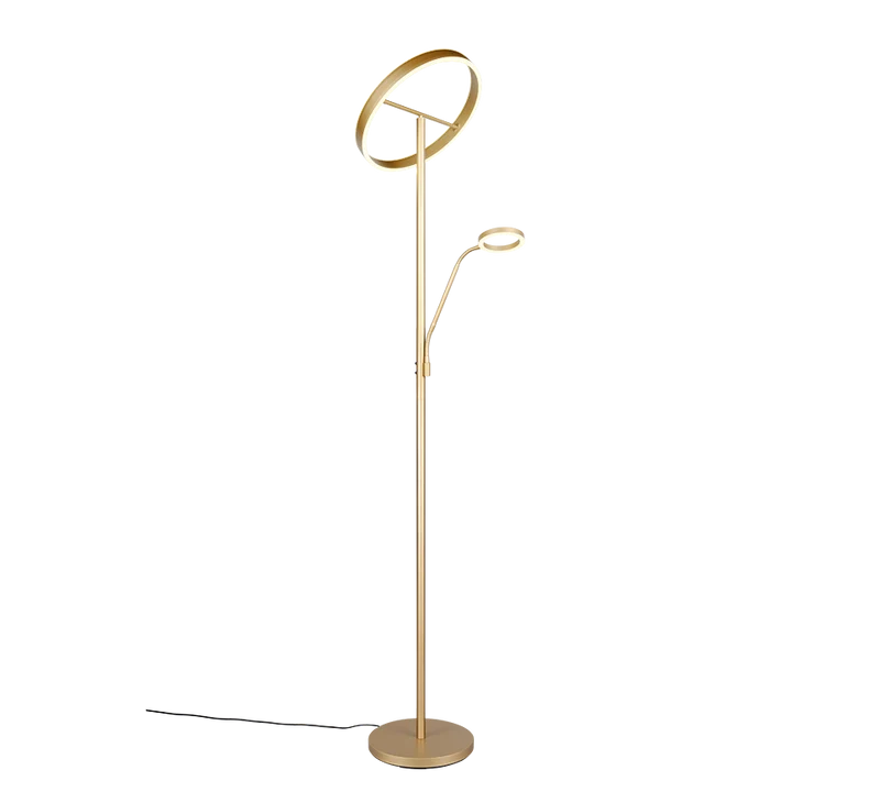Lámpara de pie Trio Willis LED dorado 180cm 4