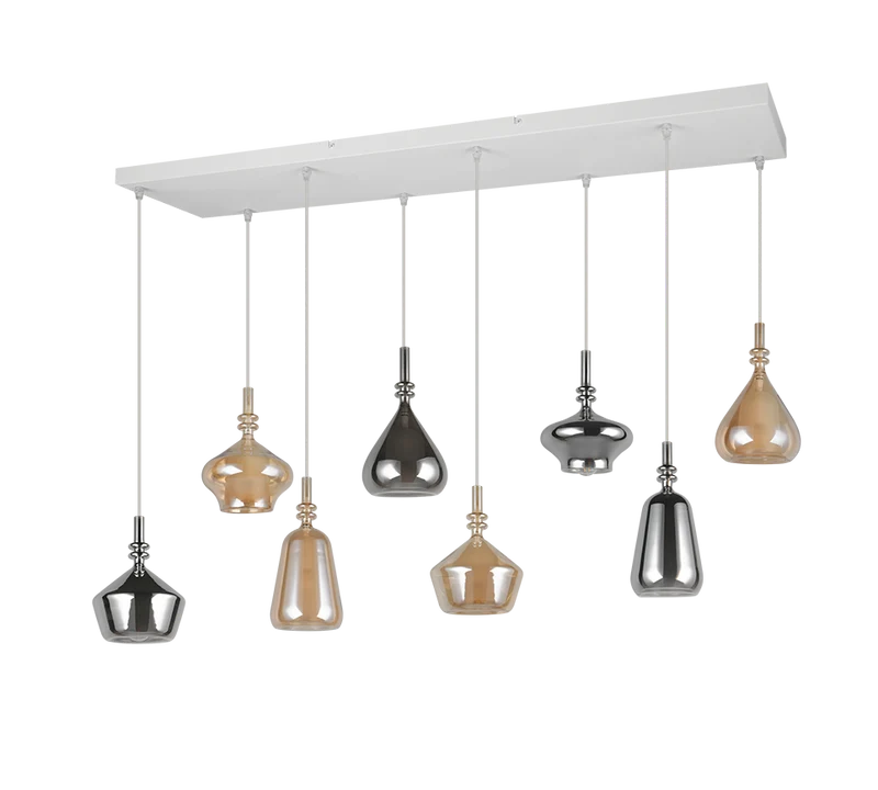 Lámpara de techo colgante Trio Aldea LED blanco mate 2700K 200cm 3
