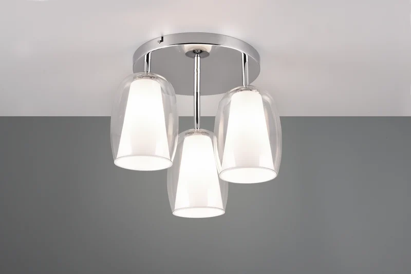 Plafón de techo Trio Barret LED cromo 3000K Ø38cm 6