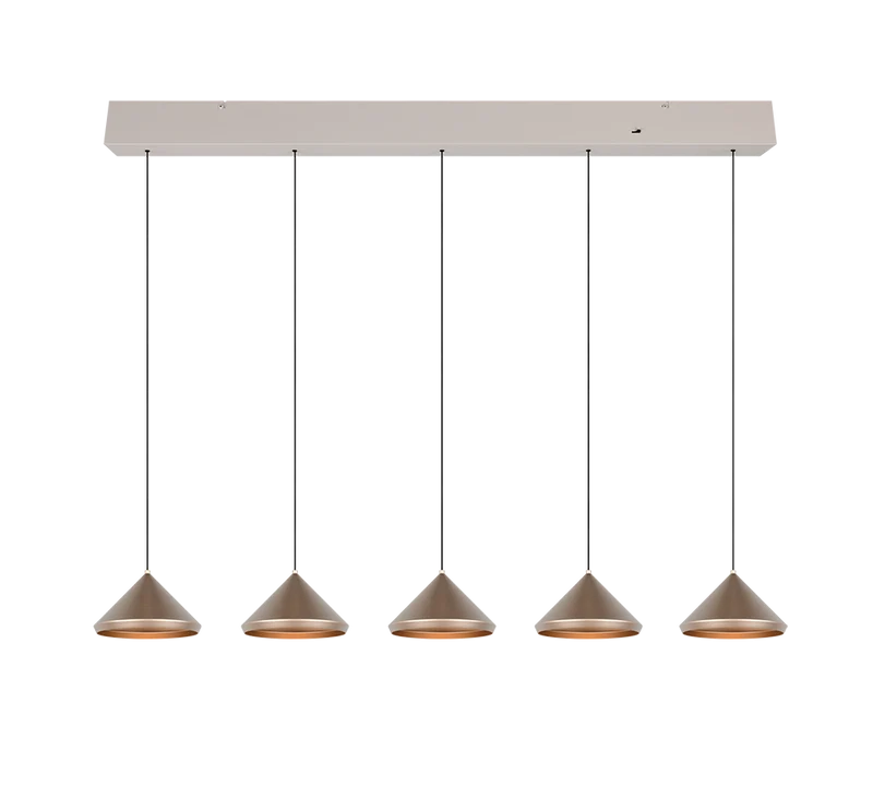 Lámpara de techo colgante Trio Laguna LED marrón café 200cm 3