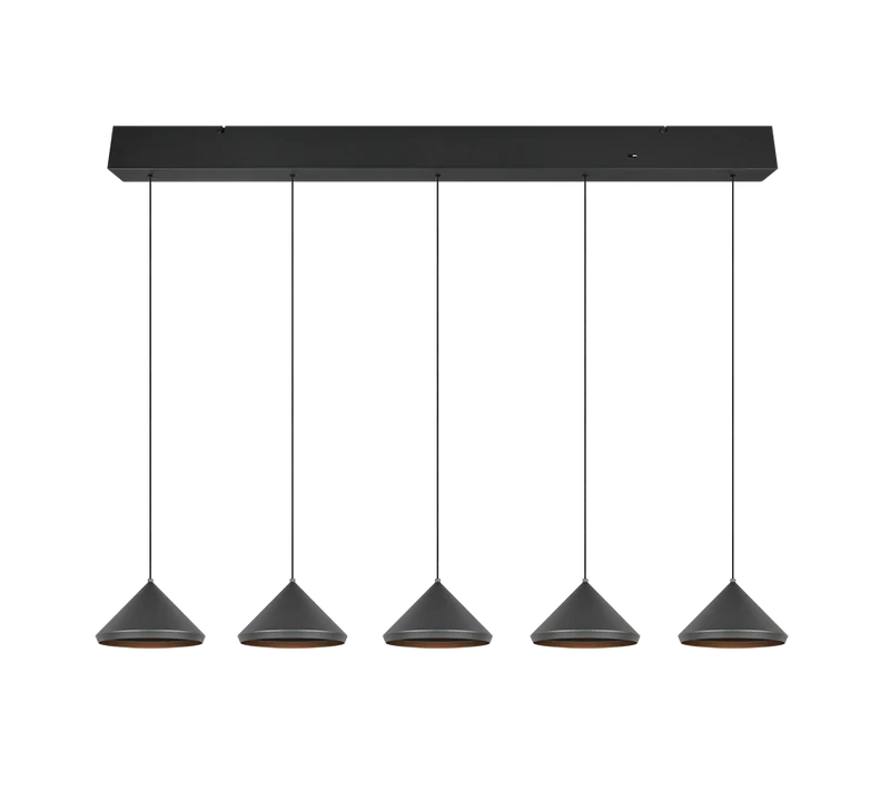 Lámpara de techo colgante Trio Laguna LED negro mate 200cm 3
