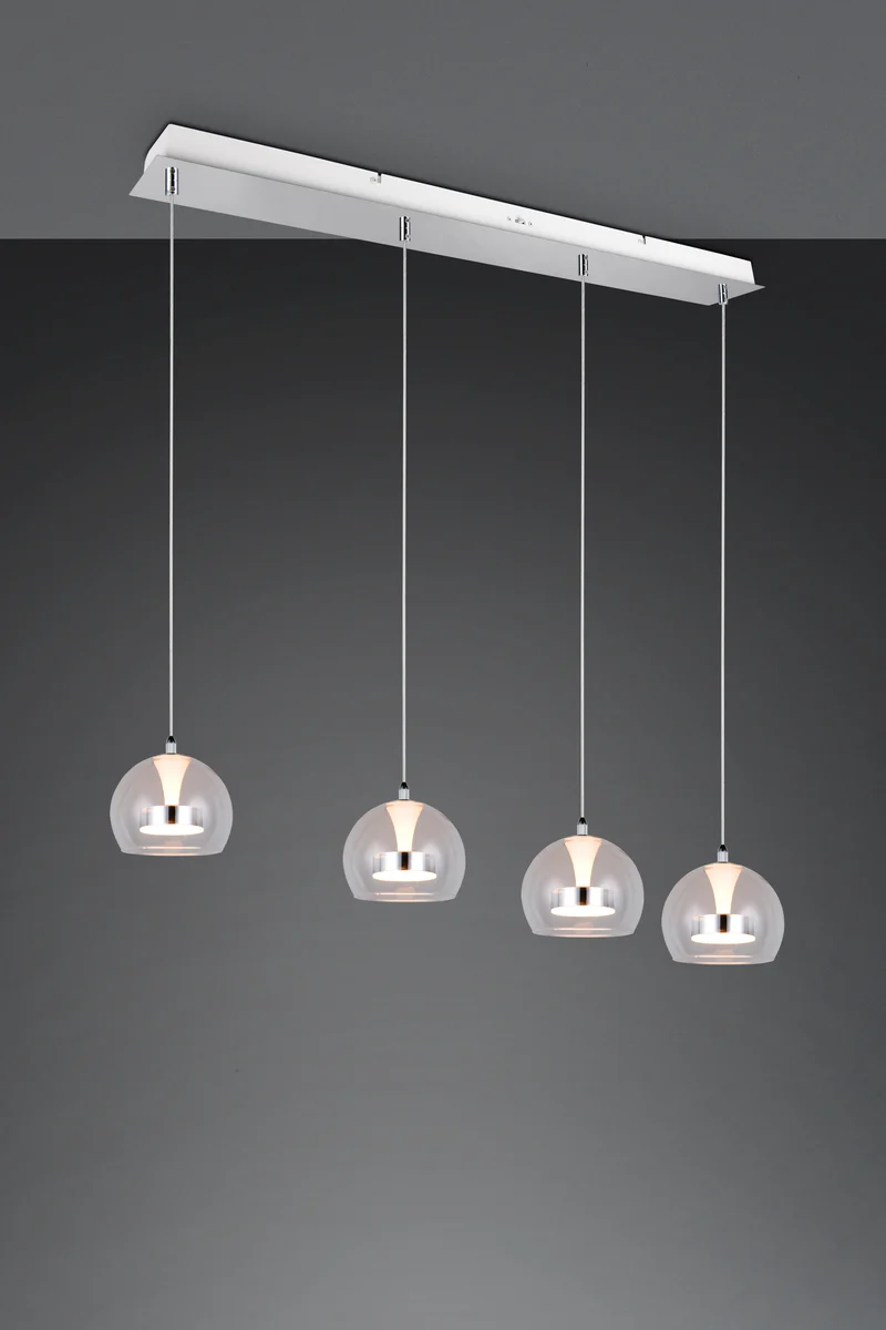 Lámpara de techo colgante Trio Flynt LED cromo 150cm 3