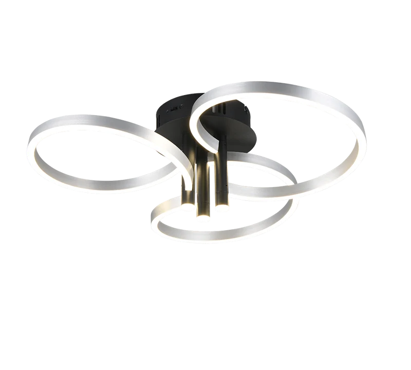 Plafón de techo Trio Caruso LED brushed aluminium Ø65,5cm 6