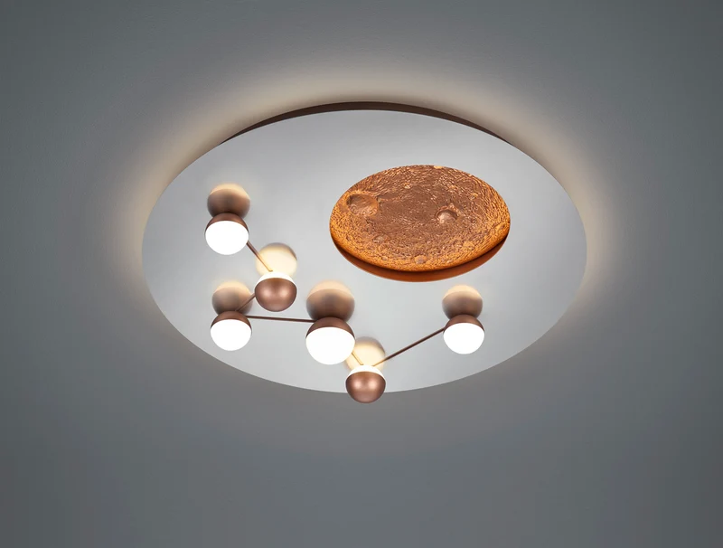 Plafón de techo Trio Zodiac LED brushed aluminium Ø50cm 6