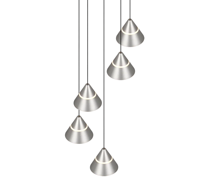 Lámpara de techo colgante Trio Romeo LED níquel mate 200cm 3