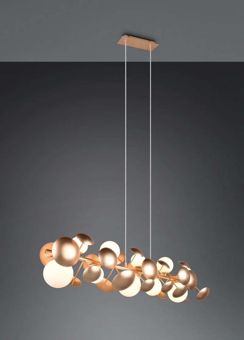 Lámpara de techo colgante Trio Bubble 10 luces dorado 150cm 317401079