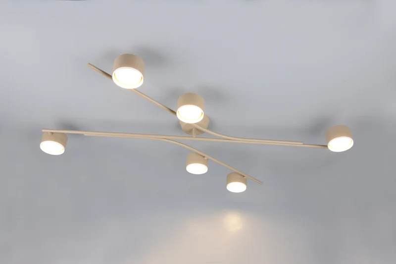 Plafón de techo Trio Coda grande LED warm beige 2700K 113,5cm 6