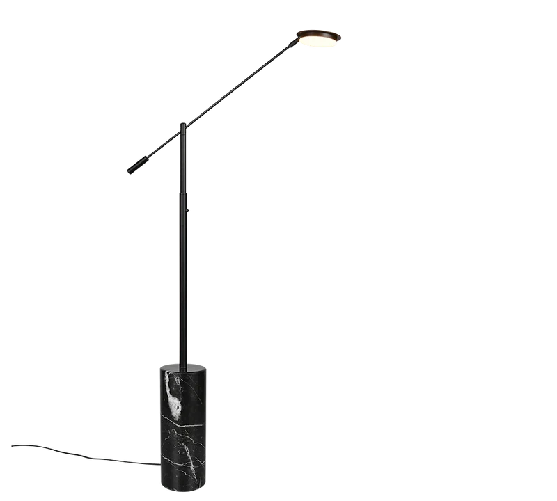 Lámpara de pie Trio Fiore LED negro mate 145cm 4