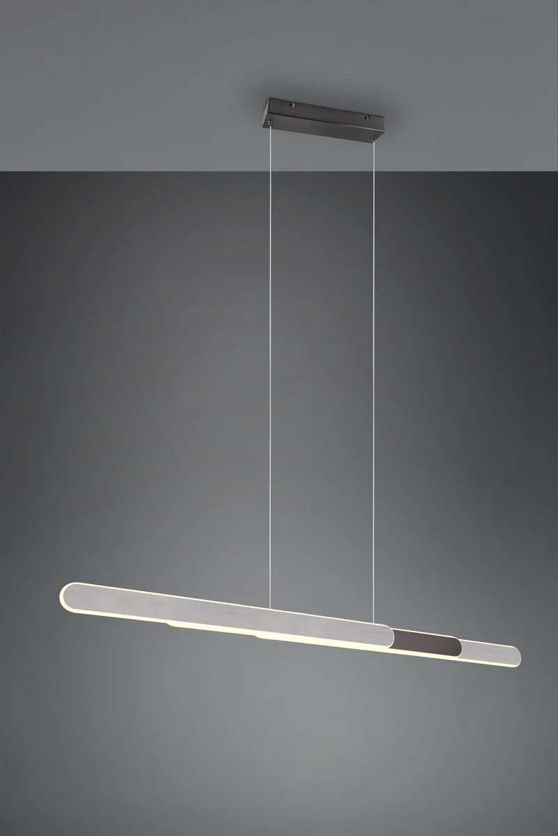 Lámpara de techo colgante Trio Helios LED brushed aluminium táctil CCT 150cm 3