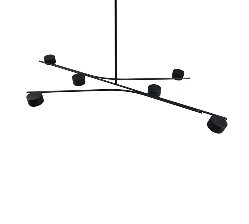 Lámpara de techo colgante Trio Coda LED negro y dorado 2700K 180cm 3