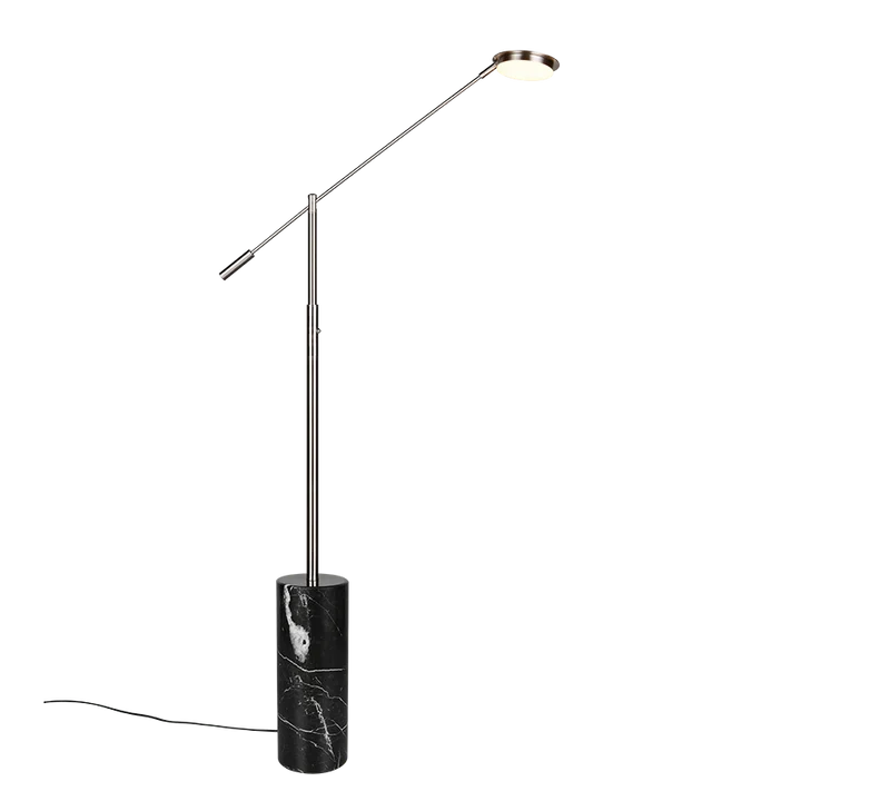 Lámpara de pie Trio Fiore LED níquel mate 145cm 4