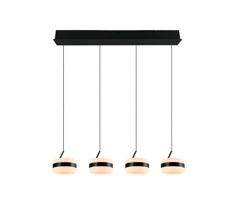 Lámpara de techo colgante Trio Dios LED negro mate 150cm 3