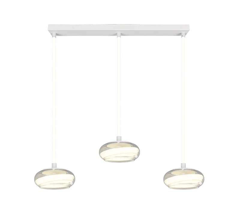 Lámpara de techo colgante Trio Tarsia LED blanco mate 4000K 150cm 3