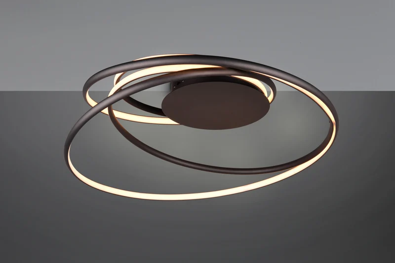 Plafón de techo Trio Nala LED negro mate Ø72cm 6