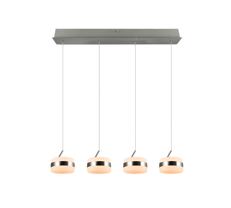 Lámpara de techo colgante Trio Dios LED níquel mate 150cm 3