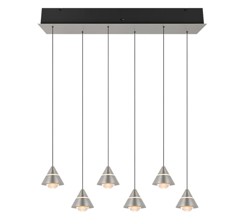 Lámpara de techo colgante Trio Romeo LED níquel mate 200cm 3