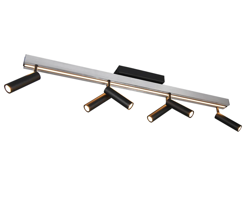 Plafón de techo Trio Zeno grande LED brushed aluminium CCT 180cm 6