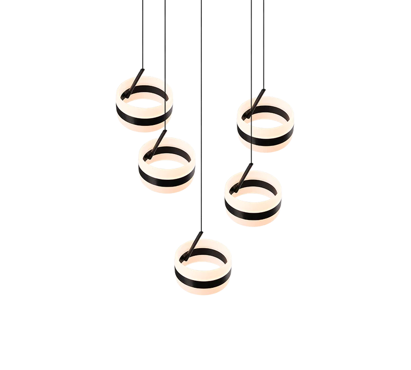 Lámpara de techo colgante Trio Dios LED negro mate 150cm 3