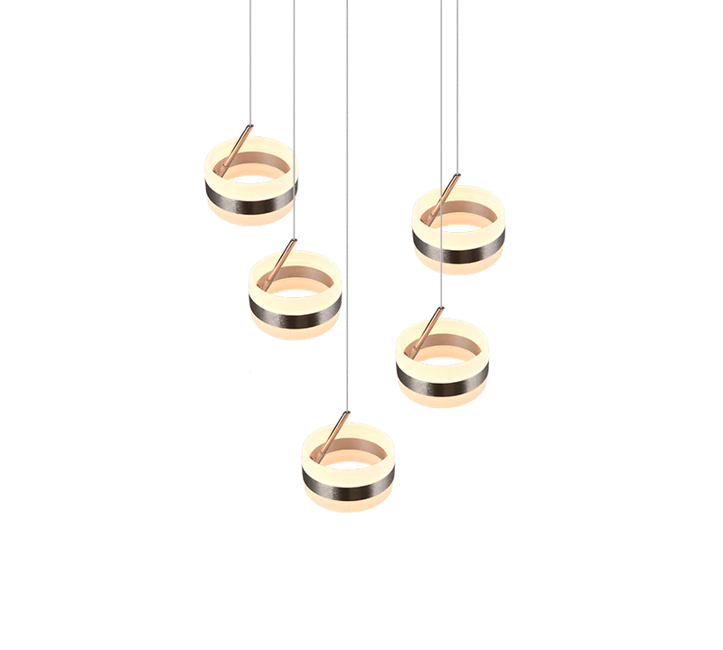 Lámpara de techo colgante Trio Dios LED níquel mate 150cm 3