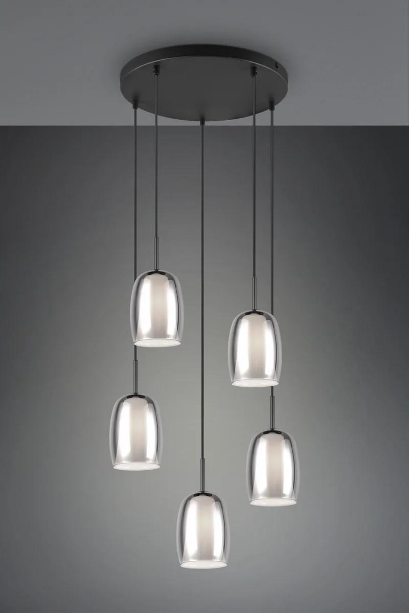 Lámpara de techo colgante Trio Barret LED negro mate 3000K 150cm 3