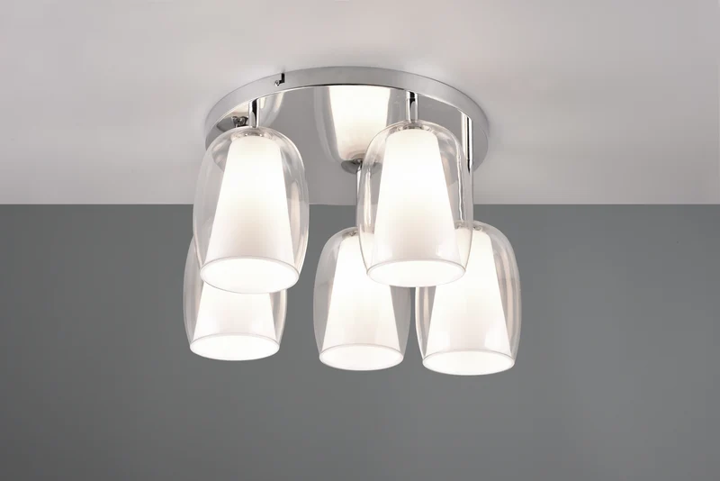 Plafón de techo Trio Barret LED cromo 3000K Ø48cm 6