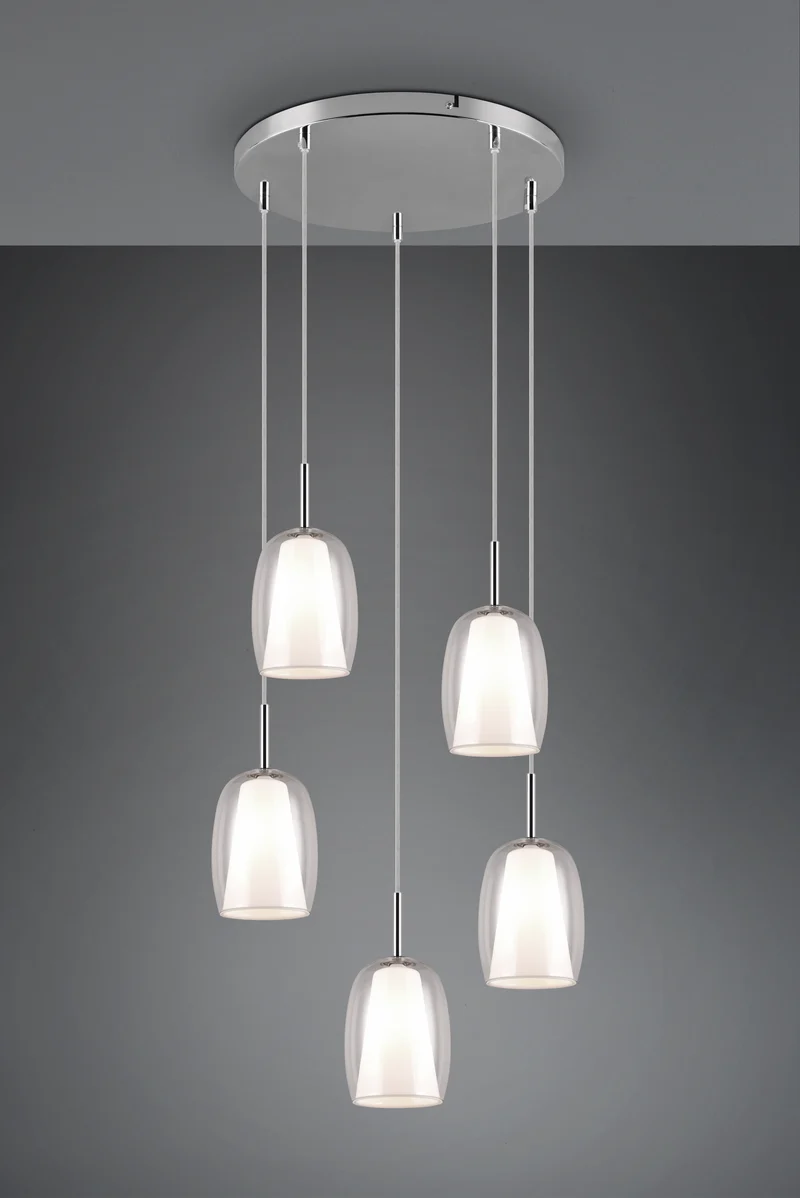 Lámpara de techo colgante Trio Barret LED cromo 3000K 150cm 3
