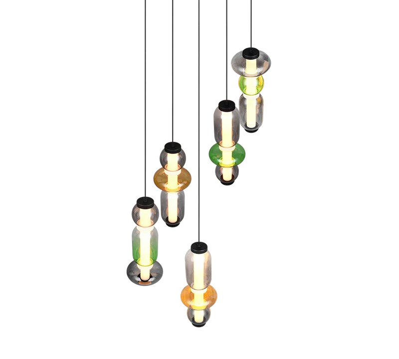 Lámpara de techo colgante Trio Minerva LED multicolor 200cm 3