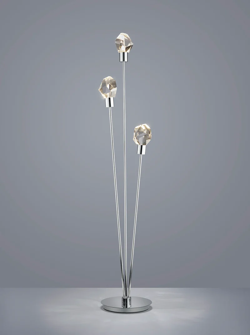 Lámpara de pie Trio Verano LED cromo 150cm 4