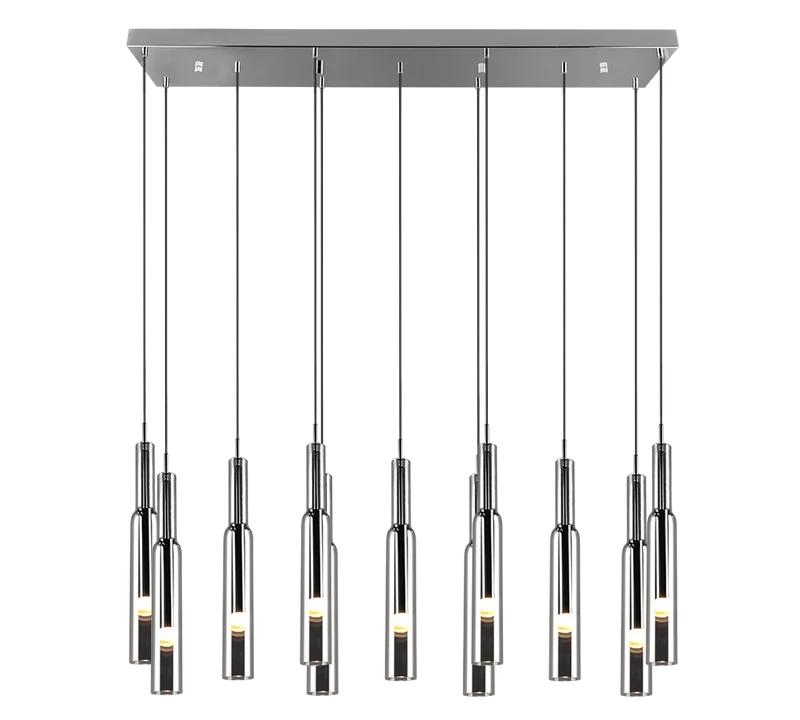 Lámpara de techo colgante Trio Lucent LED cromo 150cm 3