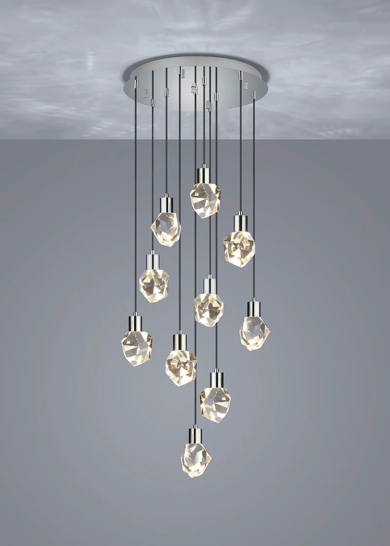 Lámpara de techo colgante Trio Verano LED cromo 150cm 3
