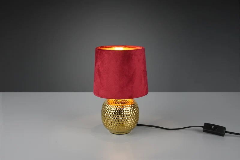 Lámpara de sobremesa Trio Sophia cerámica dorado y rojo R50821010