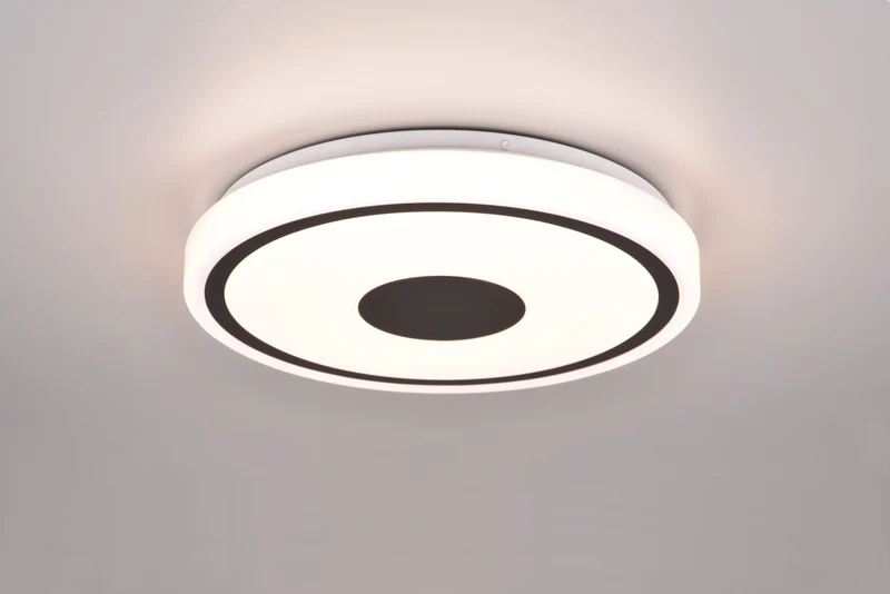 Plafón de techo Trio Bunda LED negro mate 3000K regulable Ø33cm R
