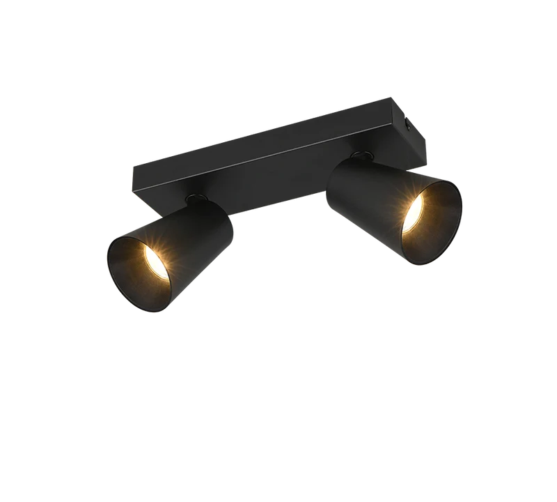 Foco Trio Sharp 2 luces negro mate 8cm 817100232