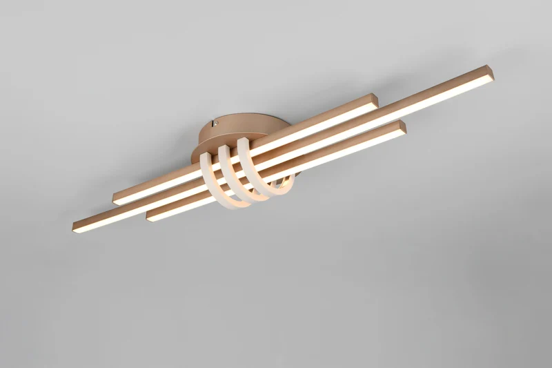 Plafón de techo Trio Cinto grande LED marrón café 3000K 81cm R
