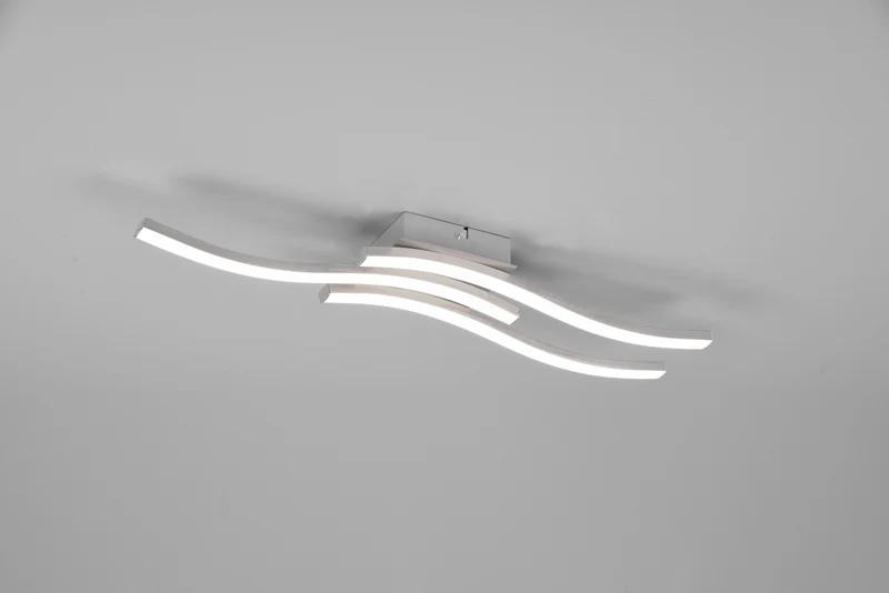 Plafón de techo Trio Route LED níquel mate 4000K 56cm R