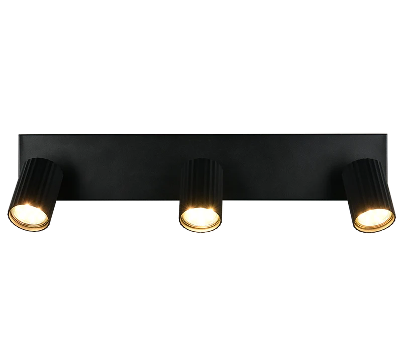 Foco Trio Soka LED negro mate 3000K 50cm 8