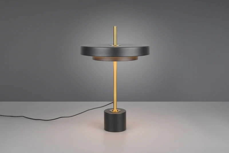 Lámpara de sobremesa Trio Keaton LED negro y dorado 45,5cm 5