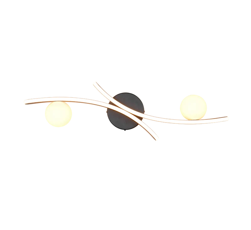 Plafón de techo Trio Napoli LED negro mate 70cm 6