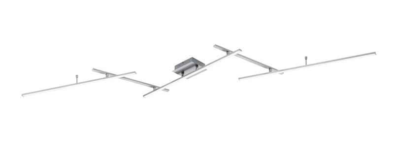 Plafón de techo Trio Arvin grande LED níquel mate CCT regulable con mando 245cm 6