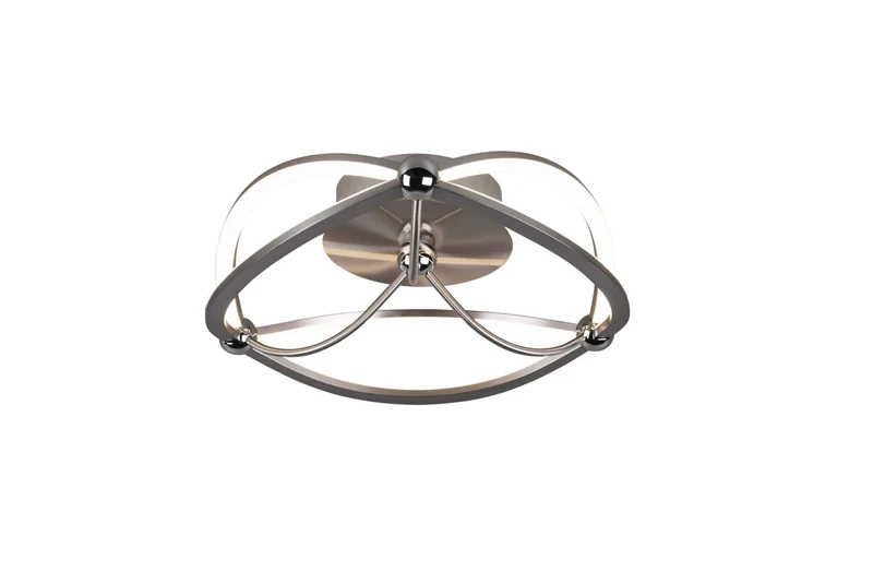Plafón de techo Trio Charivari LED níquel mate 3000K regulable Ø41cm 6
