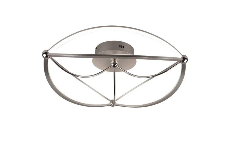 Plafón de techo Trio Charivari LED níquel mate 3000K regulable Ø62cm 6
