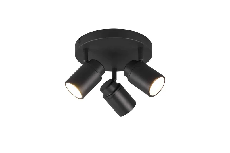 Foco Trio Angelo 3 luces negro mate IP44 20cm 8