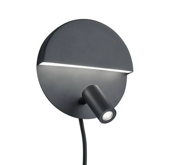 Aplique de pared Trio Mario LED negro mate 3000K 2