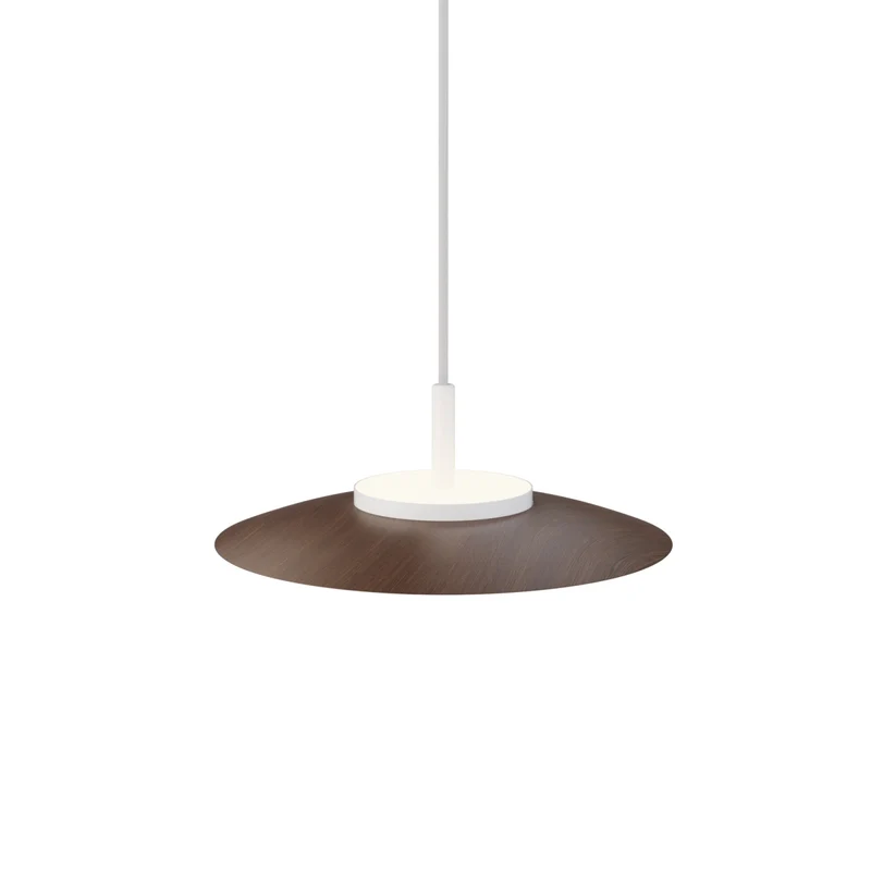 Lámpara de techo colgante Sulion Valentina LED madera metal CCT Ø30cm 18W