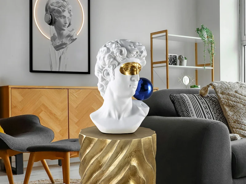 Busto decorativo Schuller David blanco y oro
