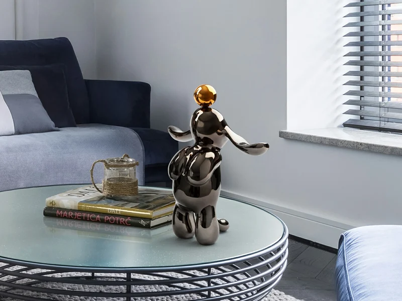 Figura decorativa Schuller Conejo gris y naranja 35cm