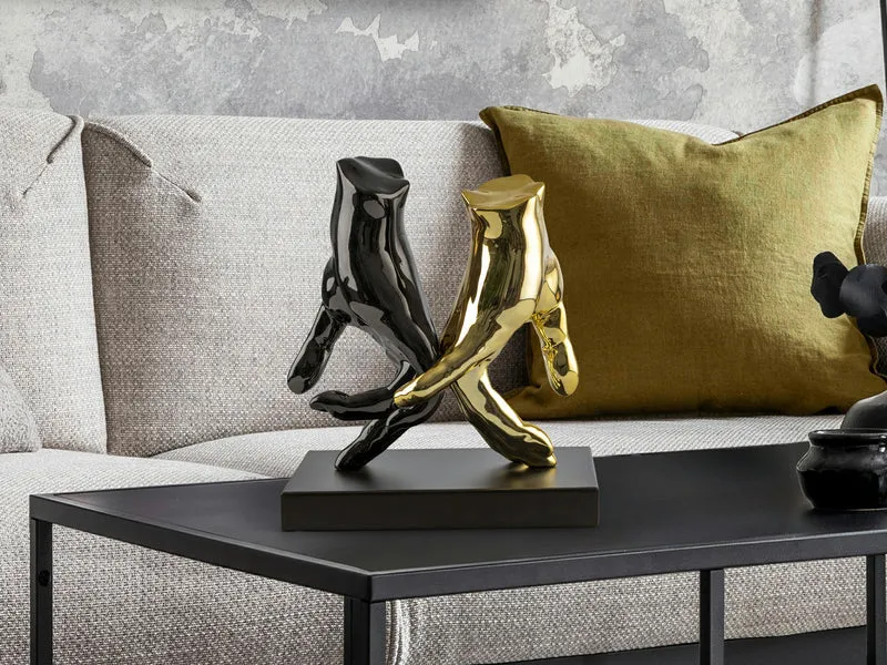 Figura decorativa Schuller Manos gris y dorado 20cm